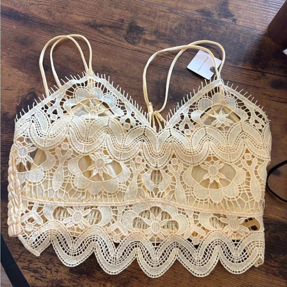 Yellow Lace Crochet Bralette